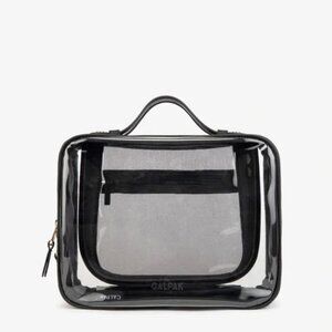 New with Tag CALPAK - Large Clear Cosmetics Case (Black)